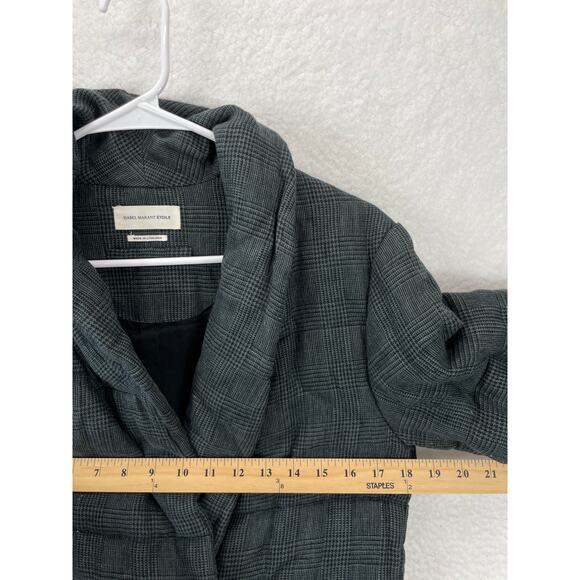 Isabel Marant Étoile Women’s 34 US 2 Plaid Linen Blend Puffer Coat Winter Jacket - Picture 4 of 12